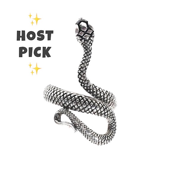 Hot Topic Jewelry - NEW Adjustable Silver Snake Ring Coiled Unisex Statement Snakeskin Jewelry